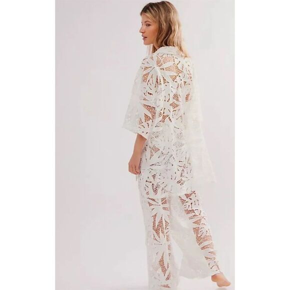NWOT Free People La Vida White Wide Leg Co-ord Set Sz Large $258 NEW sold out - Picture 2 of 16